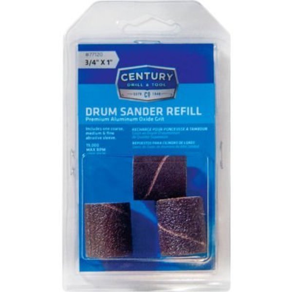 Century Drill & Tool Century Drill Drum Sander 3pc Refill Kit 1'' x 3/4" - 1/4" Shank 77120